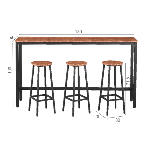 Estante de Haan com design vintage, estrutura metálica e 5 prateleiras em acabamento de madeira escura, ideal para casa ou escritório.