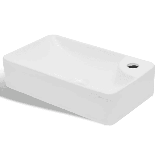 Lavatório - Lavabo - Pia de banheiro de cerâmica + furo torneira, branco