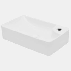 Lavatório - Lavabo - Pia de banheiro de cerâmica + furo torneira, branco