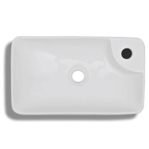 Lavatório - Lavabo - Pia de banheiro de cerâmica + furo torneira, branco