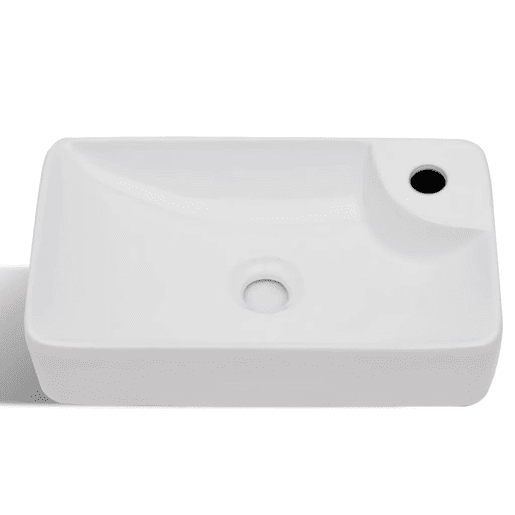 Lavatório - Lavabo - Pia de banheiro de cerâmica + furo torneira, branco
