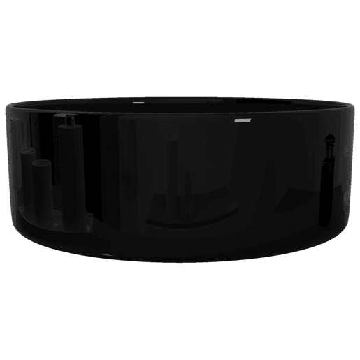 Lavatório - Lavabo - Pia de banheiro redondo em cerâmica preto 40x15 cm