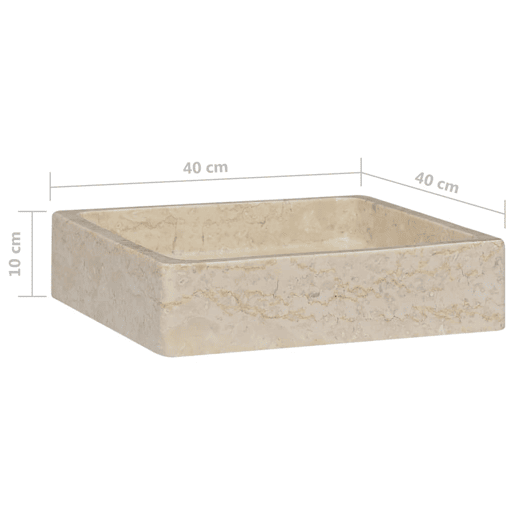 Lavatório - Lavabo - Pia de banheiro 40x40x10 cm mármore cor creme