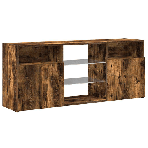 Móvel de TV - Modulo de TV - Armário de TV com luzes LED 120x30x50 cm carvalho fumado