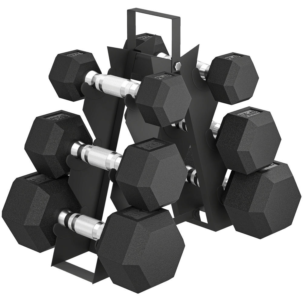 Juego de Mancuernas Metal, Caucho SPORTNOW