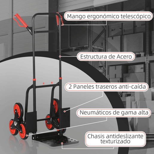 DURHAND Carrinho de mão de escada dobrável com rodas Carrega 120 kg de carrinho de mão portátil para armazéns de entrega