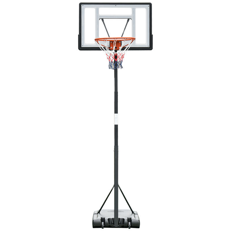 Homcom canasta de baloncesto con soporte aro de baloncesto portátil ajustable en altura 302-352 cm con ruedas base rellenable para niños y adultos