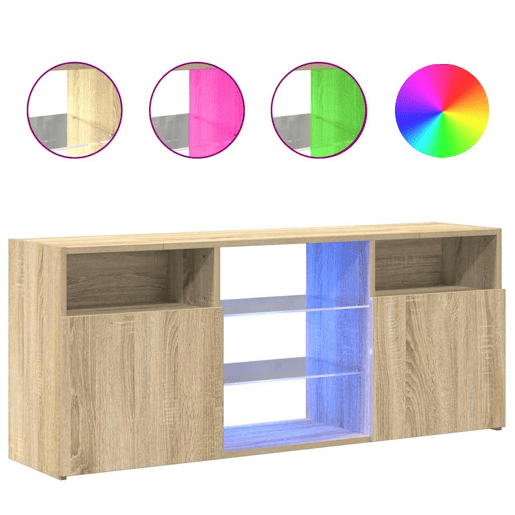 Móvel de TV - Modulo de TV - Armário de TV com luzes LED 120x30x50 cm carvalho sonoma