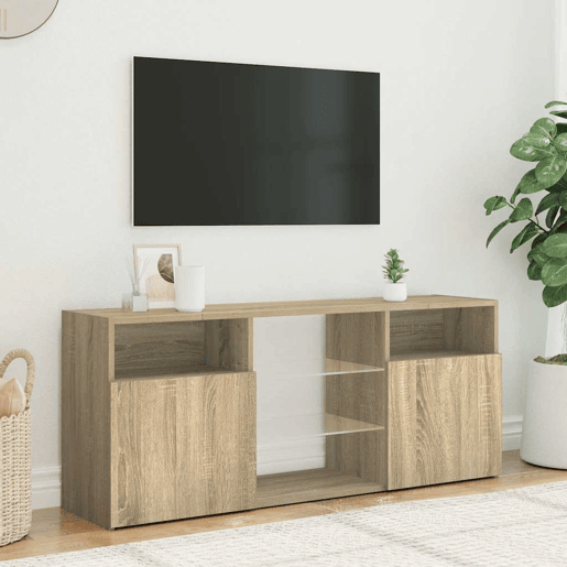 Móvel de TV - Modulo de TV - Armário de TV com luzes LED 120x30x50 cm carvalho sonoma