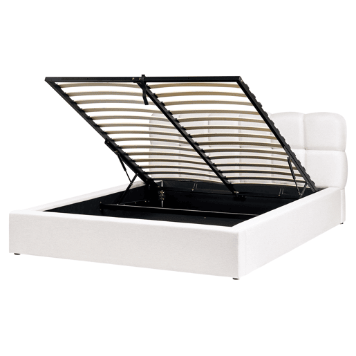 Cama baú Tecido BASTON 160 x 200 cm Branco creme