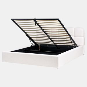 Cama baú Tecido BASTON 160 x 200 cm Branco creme