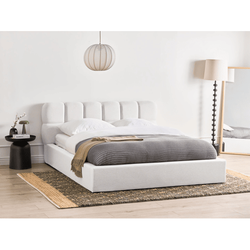 Cama baú Tecido BASTON 160 x 200 cm Branco creme