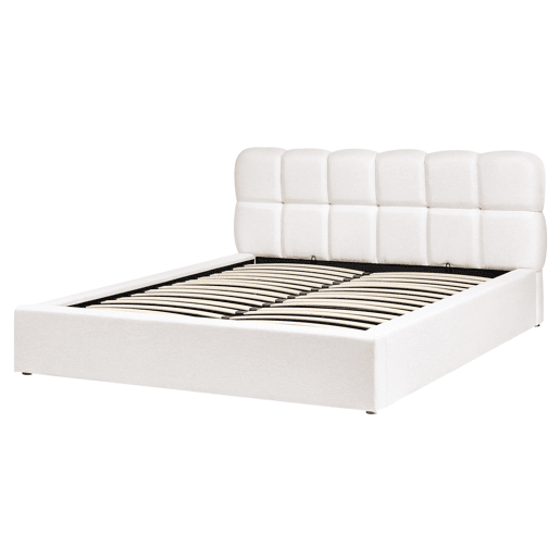 Cama baú Tecido BASTON 160 x 200 cm Branco creme