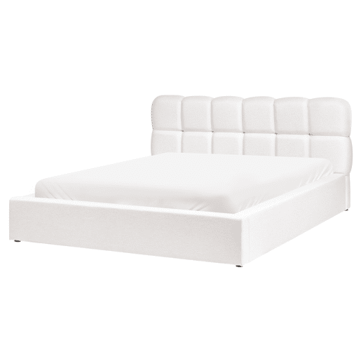 Cama baú Tecido BASTON 160 x 200 cm Branco creme