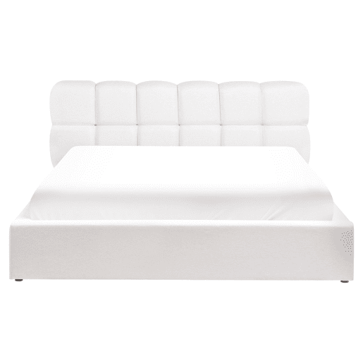 Cama baú Tecido BASTON 160 x 200 cm Branco creme