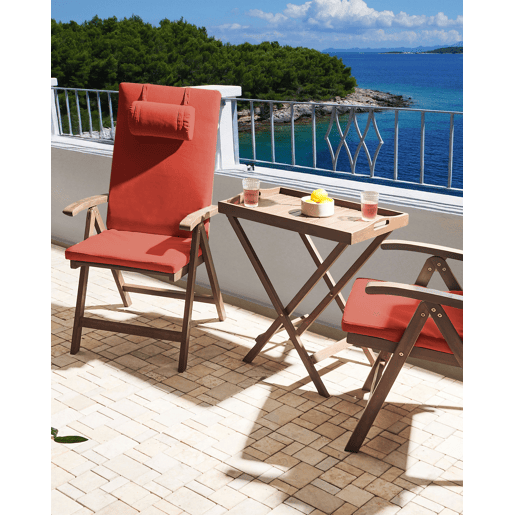 Conjunto de 2 cadeiras de jardim com almofadas AMANTEA PREMIUM Madeira de acácia Vermelho