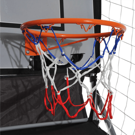 Conjunto de Cestos de Basquetebol Dobráveis e Portáteis - Cor: Preto e Branco u2013 Aço u2013 205 x 110 x 205 cm