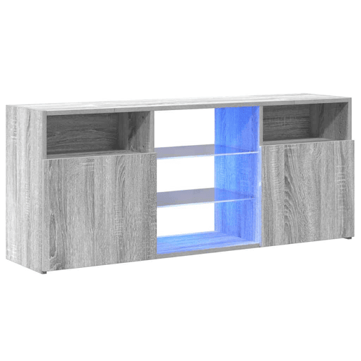 Móvel de TV - Modulo de TV - Armário de TV com luzes LED 120x30x50 cm sonoma cinzento