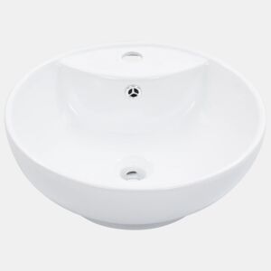 Lavatório - Lavabo - Pia de banheiro com extravasamento 46,5x18 cm cerâmica branco