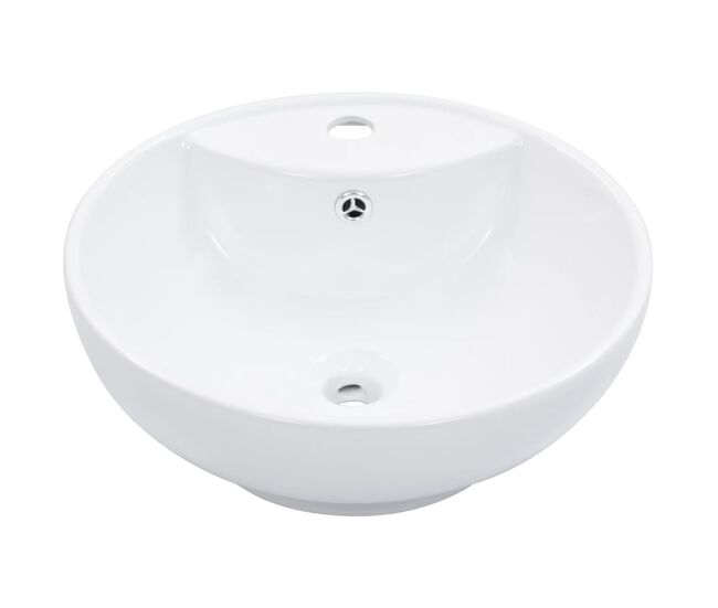 Lavabo - lavamanos con rebosadero 46,5x18 cm cerámica blanco