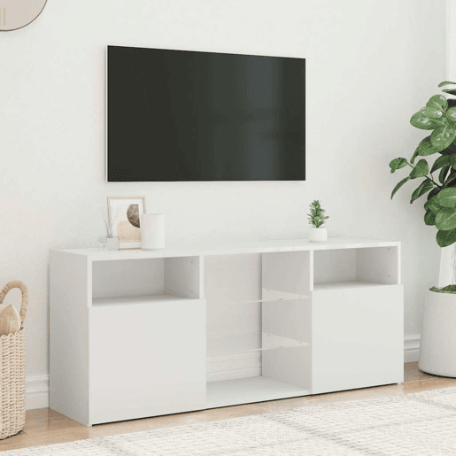 Móvel de TV - Modulo de TV - Armário de TV com luzes LED 120x30x50 cm branco