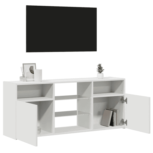Móvel de TV - Modulo de TV - Armário de TV com luzes LED 120x30x50 cm branco