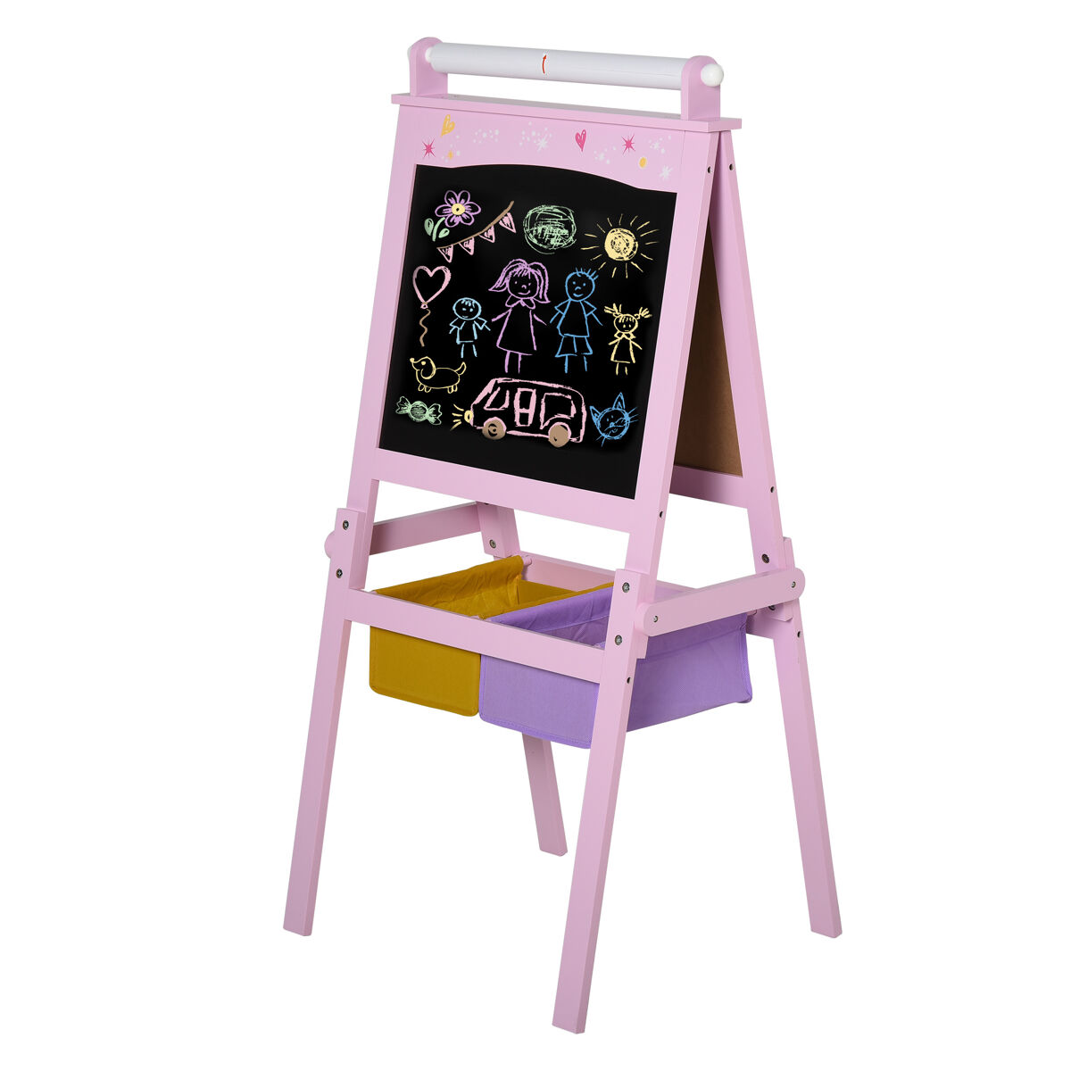 Pizarra Infantil Caballete MDF, PP HOMCOM