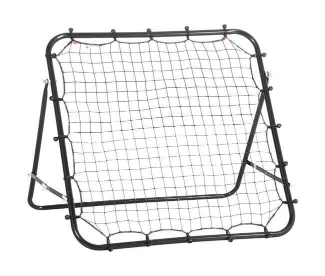 Homcom red de béisbol red de rebote reboteador de metal con ángulo ajustable y 20 cuerdas elásticas para entrenamiento de fútbol tenis deportes 96x80x96 cm negro