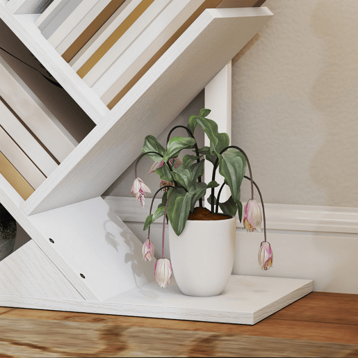HOMCOM Estante em Forma de Árvore de 7 Níveis Estante de Livros com 7 Prateleiras e Estrutura de Aço para Sala de Estar Escritório Estúdio Quarto 50x24x109 cm Branco