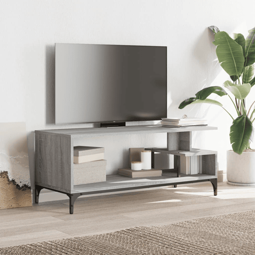 Móvel de TV - Modulo de TV - Armário de TV derivados madeiraaço revestido pó cinzento sonoma