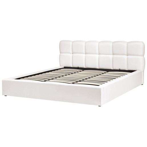 Cama baú Tecido BASTON 180 x 200 cm Branco creme