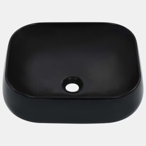 Lavatório - Lavabo - Pia de banheiro 44,5x39,5x14,5 cm cerâmica preto