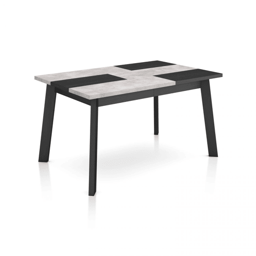 Mesa de jantar Naira 140 Negro Cemento Negro 141 x 74 x 90 cm