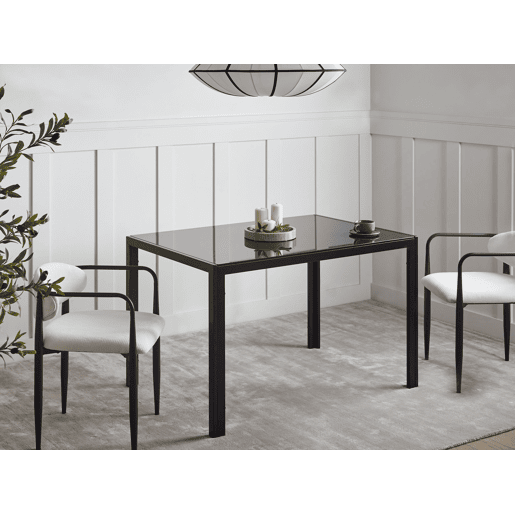 Mesa de jantar LAVOS Preto 80 cm 120 cm Metal