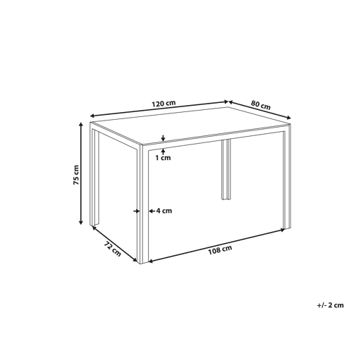 Mesa de jantar LAVOS Preto 80 cm 120 cm Metal