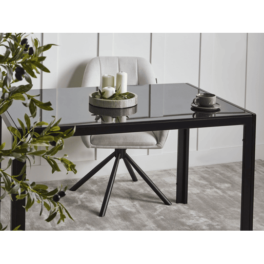 Mesa de jantar LAVOS Preto 80 cm 120 cm Metal