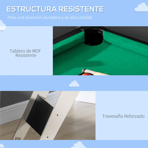 HOMCOM Mesa Multi Jogos para Crianças acima de 7 Anos Mesa de Jogos 6 em 1 com Rodas Bilhar Matraquilho Ping Pong Lançamento de Anéis Hóquei com Bastão e Hóquei com Discos 120x88x79cm Multicor