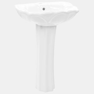 Lavatório - Lavabo - Pia de banheiro com coluna cerâmica branco 580x510x200 mm