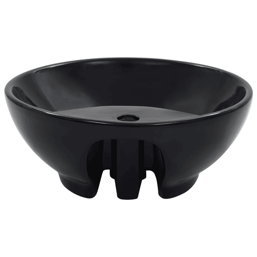 Lavatório - Lavabo - Pia de banheiro com extravasamento 46,5x18 cm cerâmica preto
