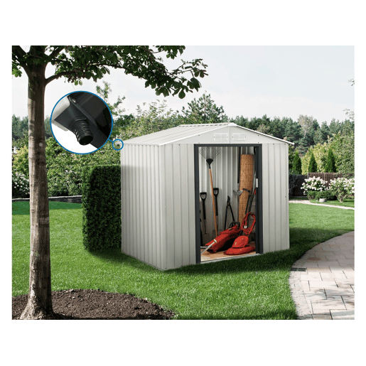 Galpão de jardim em metal Nebraska - 2,71 m² com calha