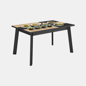 Mesa de jantar Naira 140 Negro Roble Negro 141 x 74 x 90 cm