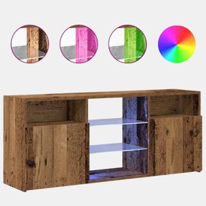 Móvel de TV - Modulo de TV - Armário de TV com luzes LED derivados de madeira madeira velha