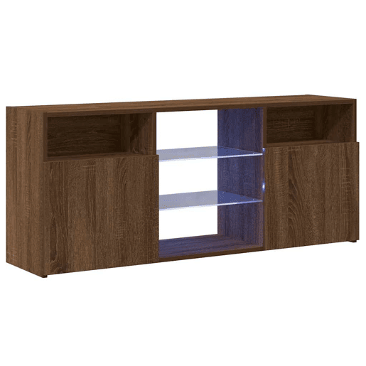 Móvel de TV - Modulo de TV - Armário de TV com luzes LED 120x30x50 cm carvalho castanho