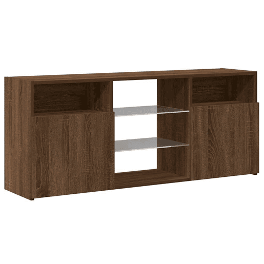 Móvel de TV - Modulo de TV - Armário de TV com luzes LED 120x30x50 cm carvalho castanho