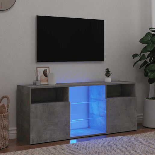 Móvel de TV - Modulo de TV - Armário de TV com luzes LED 120x30x50 cm cinzento cimento