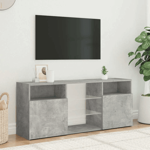 Móvel de TV - Modulo de TV - Armário de TV com luzes LED 120x30x50 cm cinzento cimento