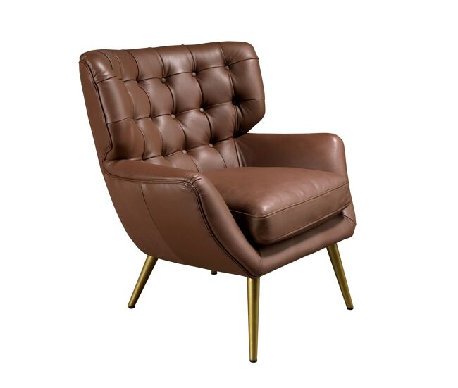 Angel cerda sillón chester piel marrón oscuro