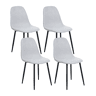 Conjunto de 4 cadeiras de jantar CRANDALL Tecido Cinzento claro