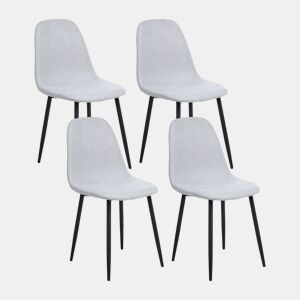 Conjunto de 4 cadeiras de jantar CRANDALL Tecido Cinzento claro