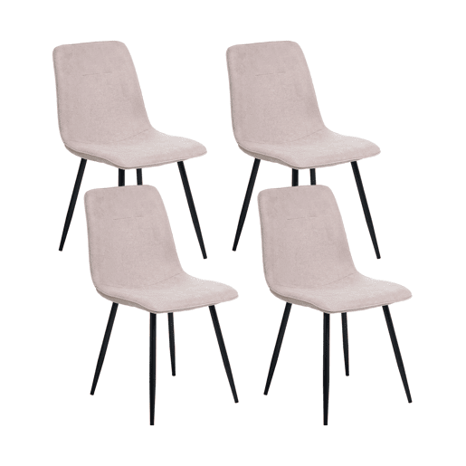 Conjunto de 4 cadeiras de jantar TUSCOLA Tecido Creme
